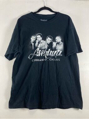 Aventura Black Graphic Band Tee with White Photo Print tour 2024 XL